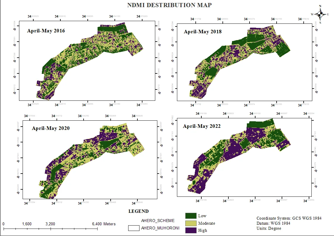 NDMI distribution map